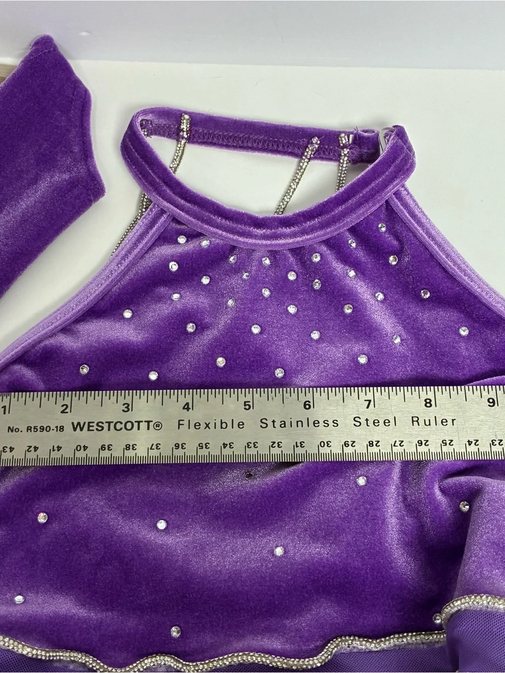 Weissman Showtime Amethyst Ballet Dance Costume 7/8 Gloves Pageant Sequin #16742